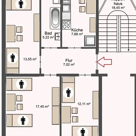 Apartmán Monteurwohnung 5